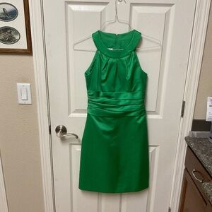 David’s Bridal size 2 bright green satin dress.  EUC.  Special occasion dress